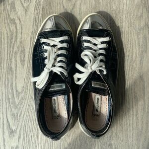 Miu miu steel toe sneaker black and white